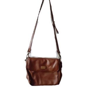 LIZ Cognac Foldover Riding Bag